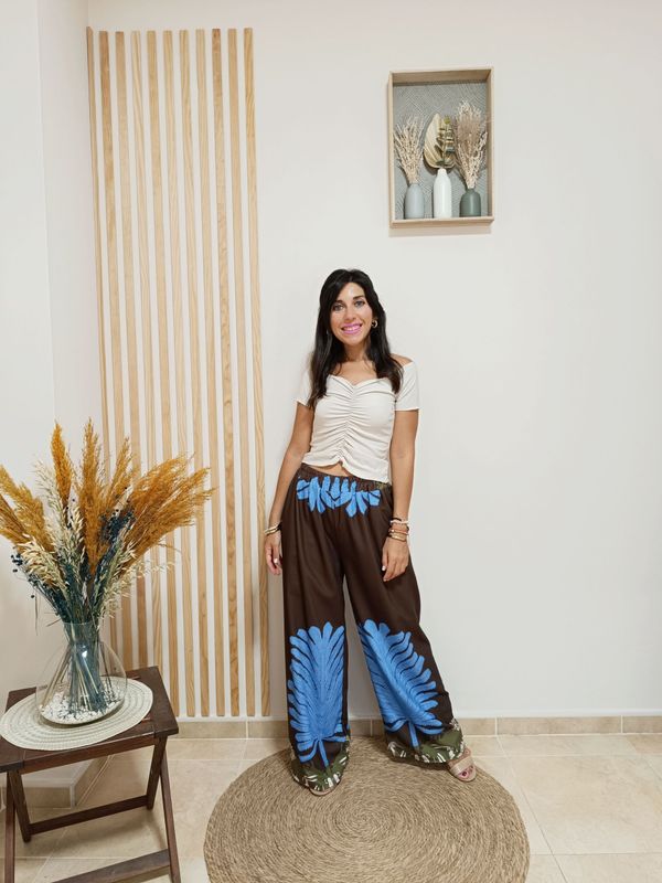 palazzo, estampado, pantalón