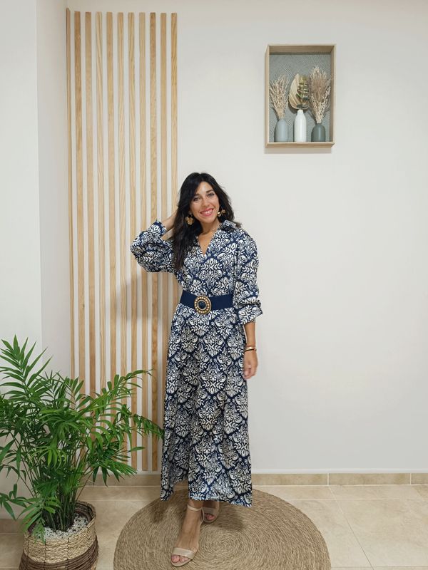 Vestido Corina azul marino