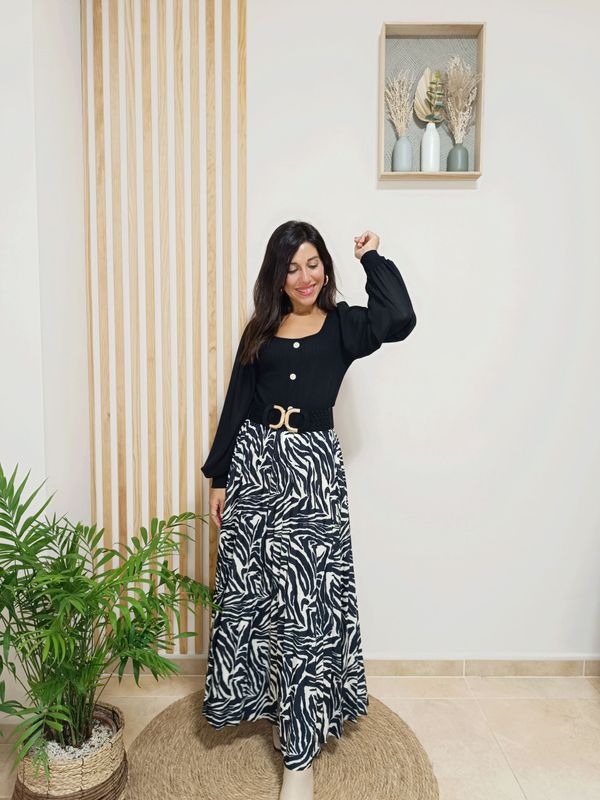 Falda Zebra plisada