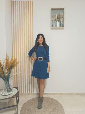 Vestido Eva azul petróleo