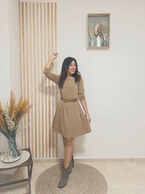 Vestido Eva cámel