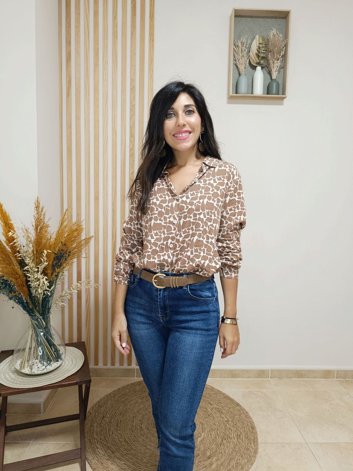 camisa, camel, blanco