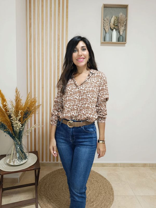 camisa, camel, blanco