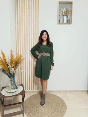 Vestido punto Thais verde kaki