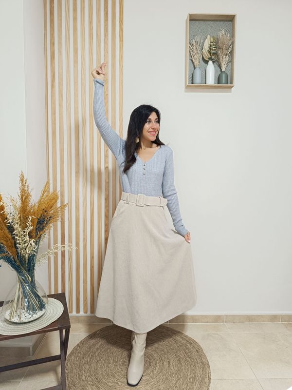 Falda, pana, beige