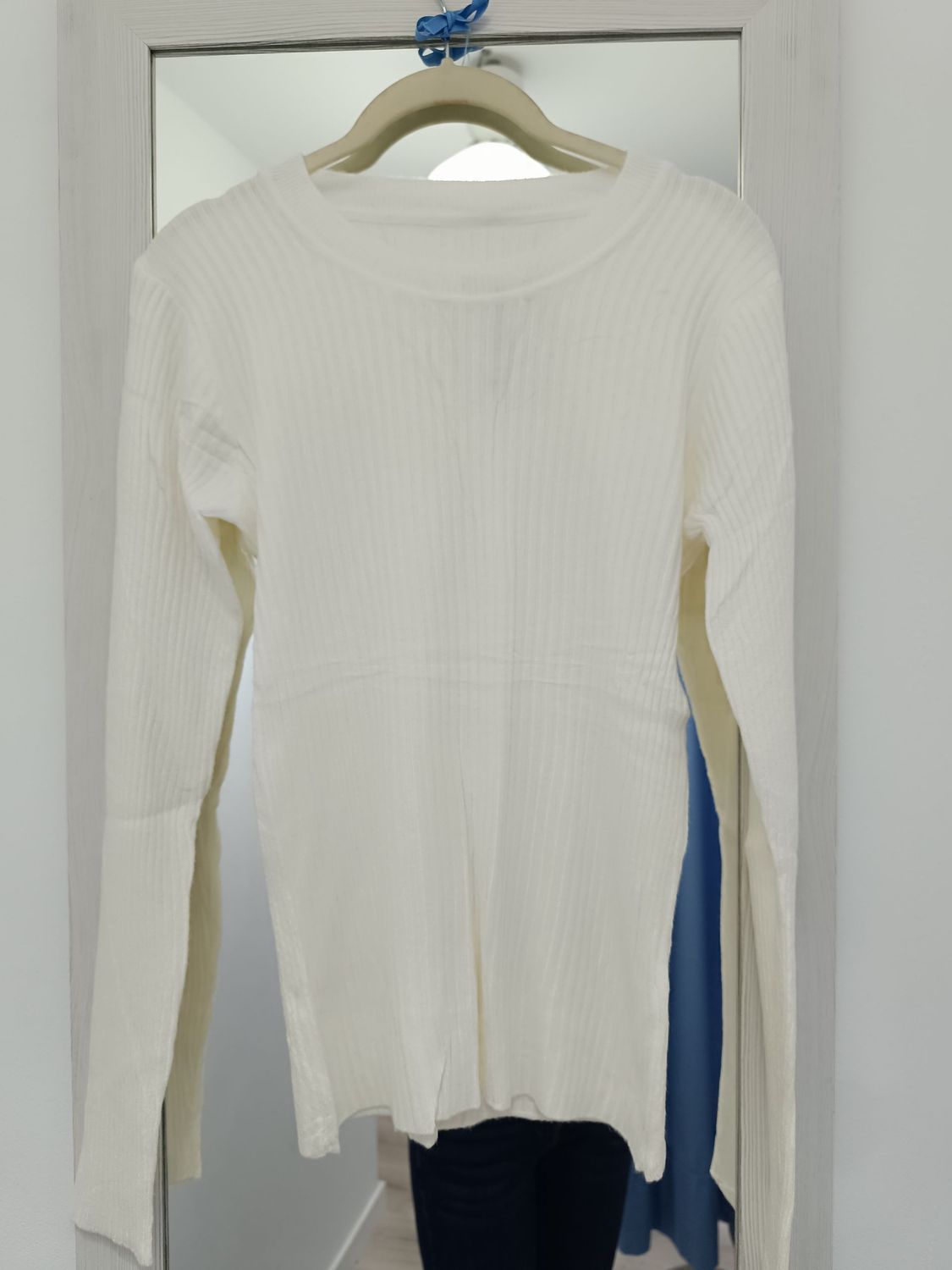 Jersey blanco canalé