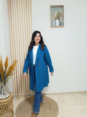 abrigo, azul, petróleo