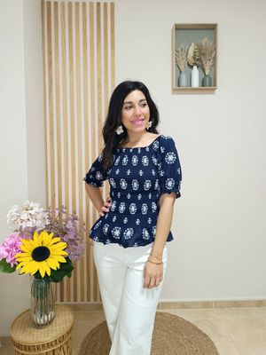 Blusa Nápoles azul marino