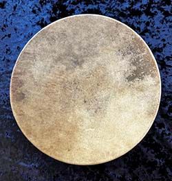 0222 - 14" Elk Hide Drum with striker