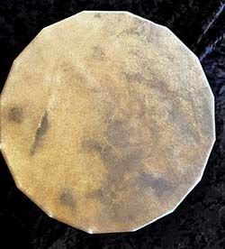 0256 - 16" Sixteen-sided Buffalo Hide Drum with striker
