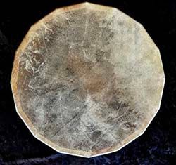 0257 - 16 0257 - 16" Sixteen-sided Elk Hide Drum with striker