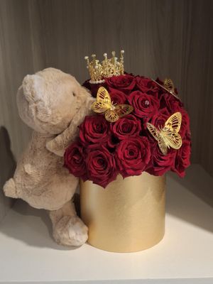Royal Love Floral Gift Box with Teddy