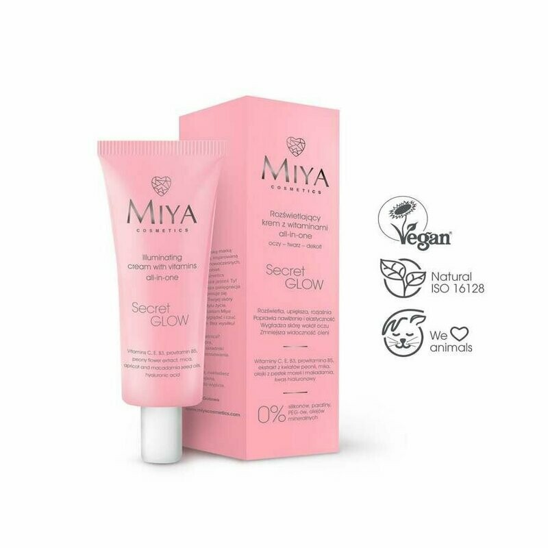 CREMA ILUMINADORA SECRETGLOW MIYA PARA ROSTRO, ESCOTE Y CONTORNO DE OJOS