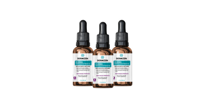 Dermizen Maximum Strength Eczema Body & Scalp Rash Oil Bundle ( 3 Pack - 1 oz)