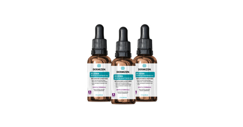 Dermizen Gentle Formula Eczema Body & Scalp Rash Oil Bundle (3 Pack-1 oz)
