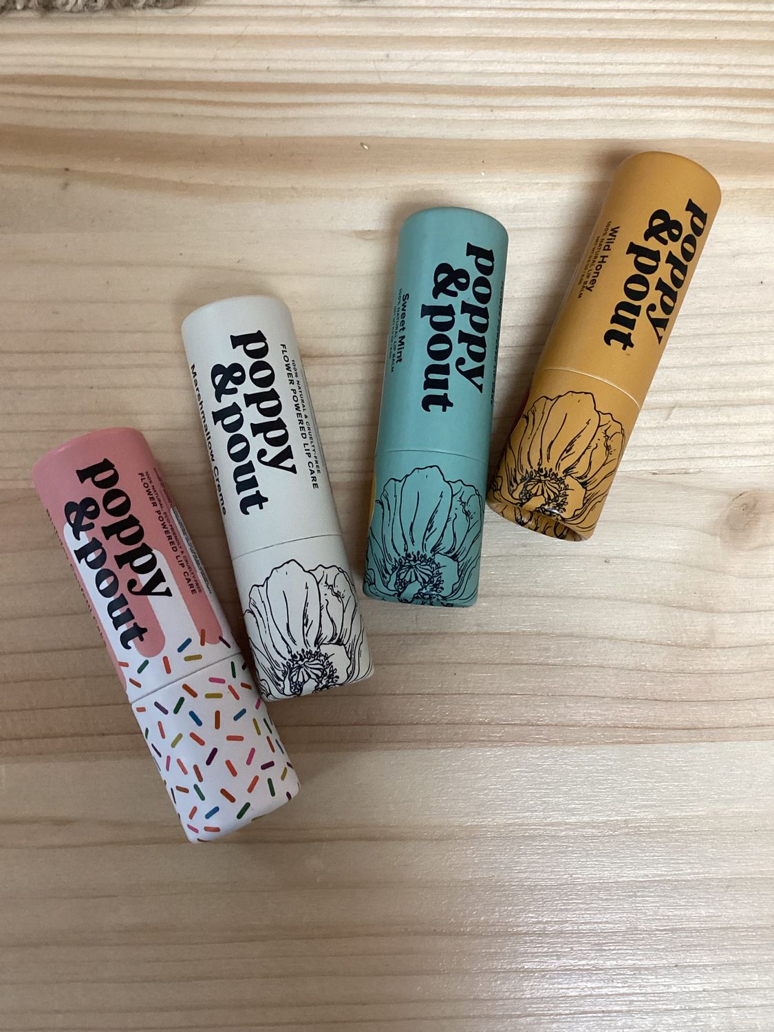 Poppy and pout lip balm .3 ounces