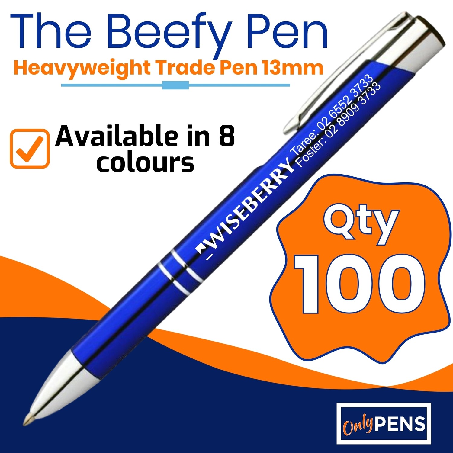 100 x THE BEEFY TRADE PEN (13mm Barrel)