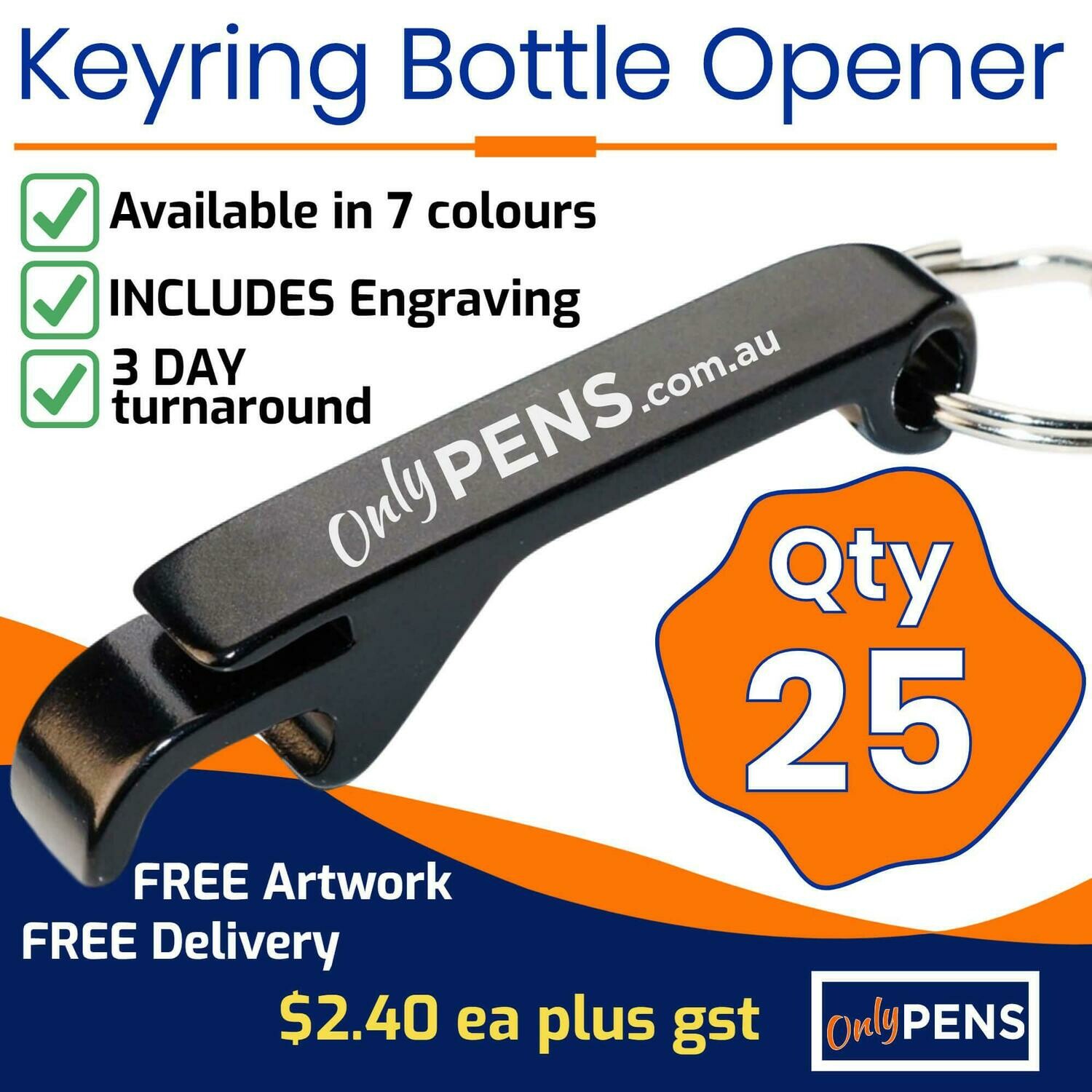 25 x KEYRING BOTTLE OPENERS