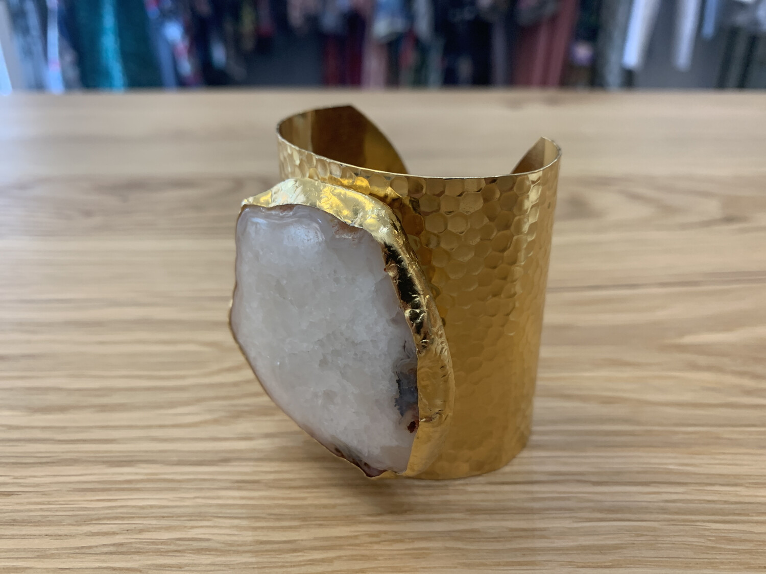 Gold Cuff with Stone