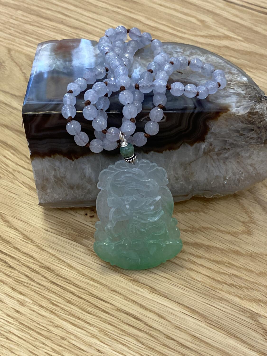 Jade Pendant Crystal Necklace
