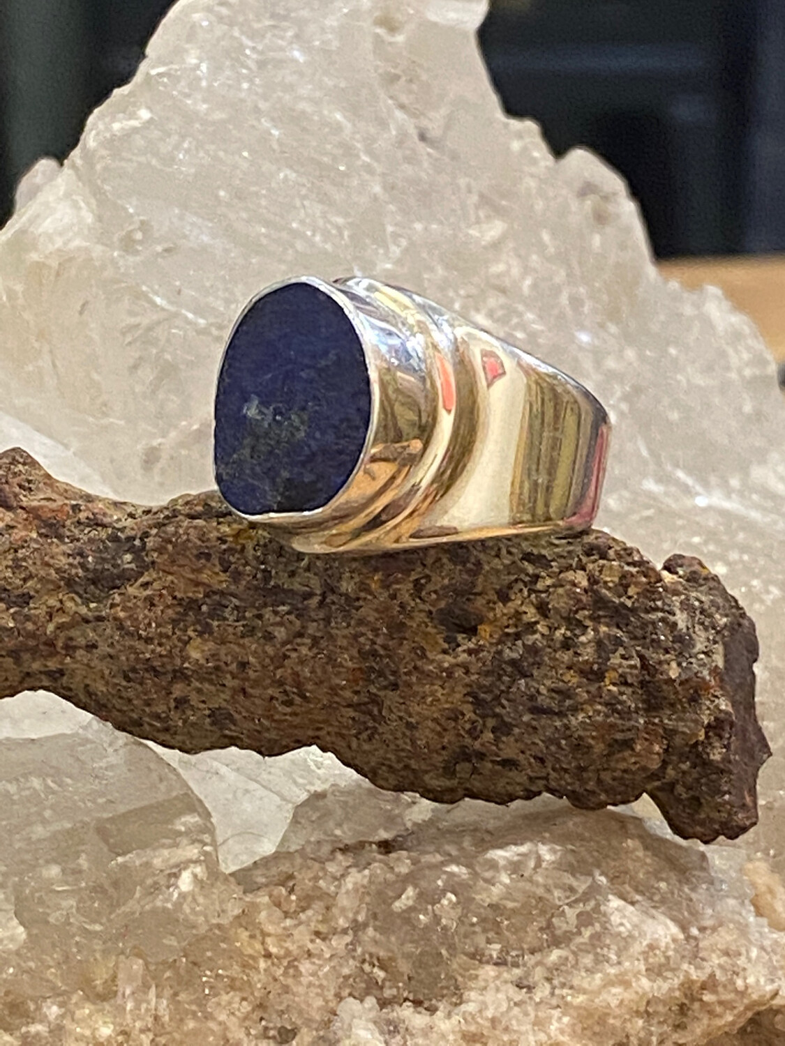 Lapis Sterling Silver Ring 7.5