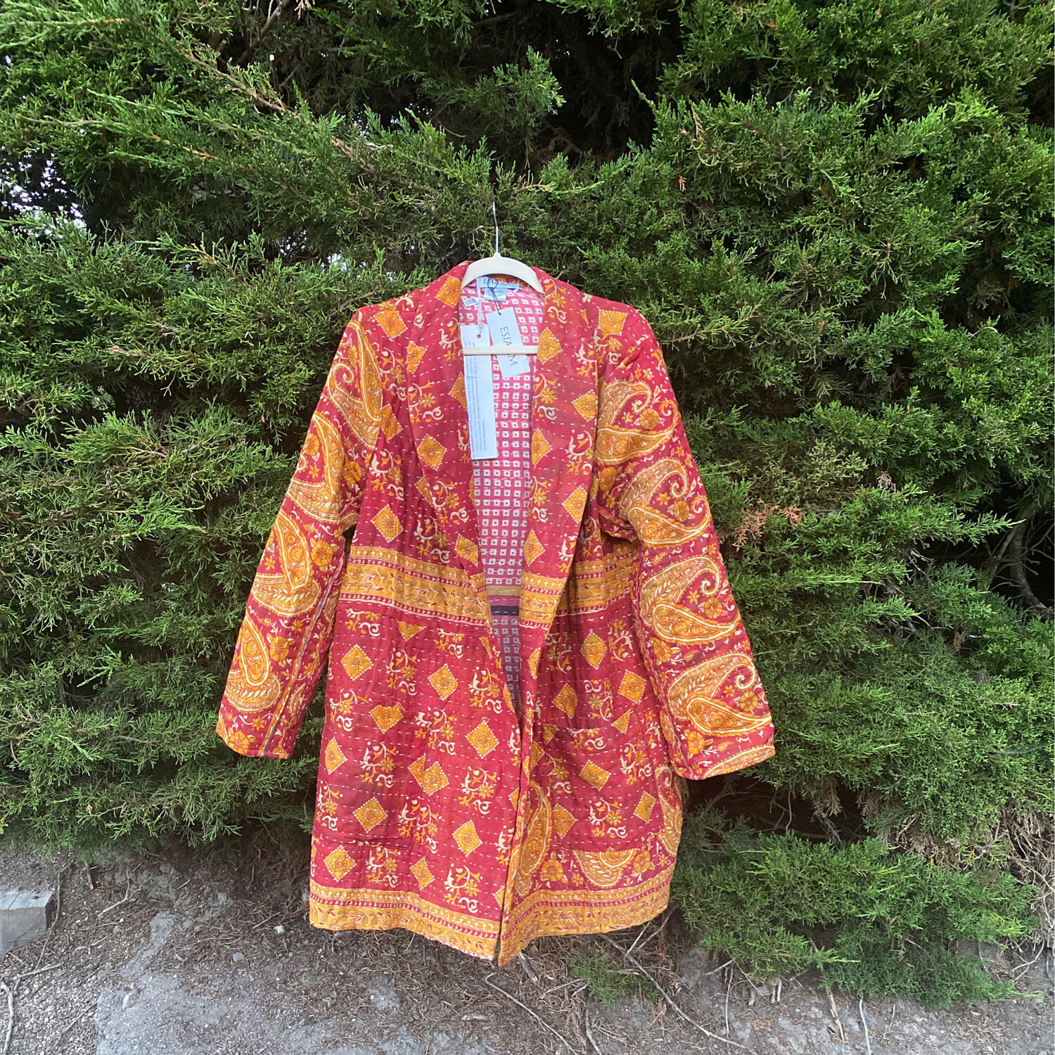 ESIAAM "The Aubrey" (3) Kantha Sari Recycled Quilt Jacket, Large
