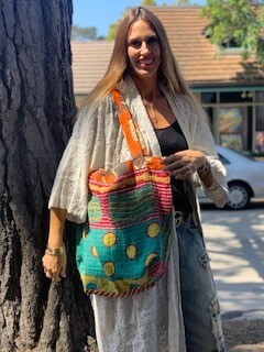 ESIAAM Kantha Reversible Tote (9) Oranges/Blues