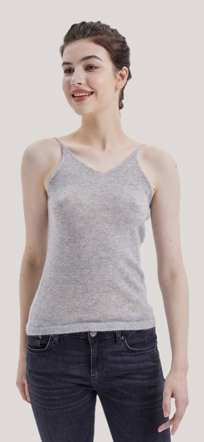 Cashmere Knit Camisole Shirt, gray