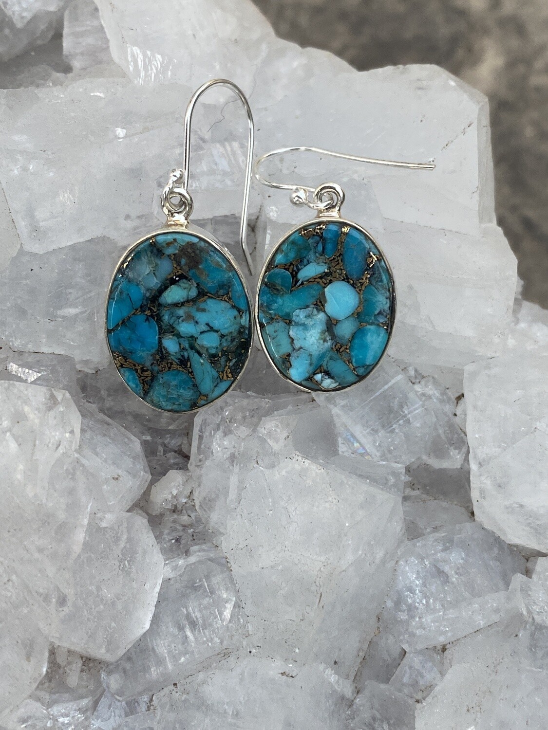 Sterling Silver Turquoise Dangle Spectacular Earrings