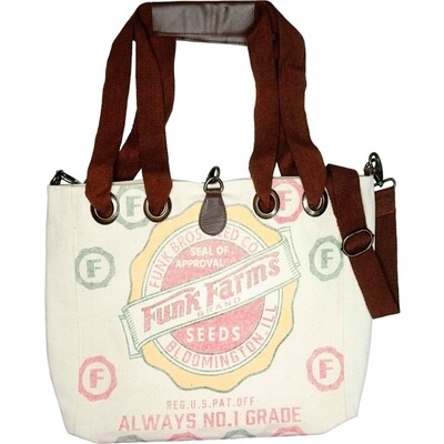 Vintage Seed Sack Canvas Tote & Crossbody Bag