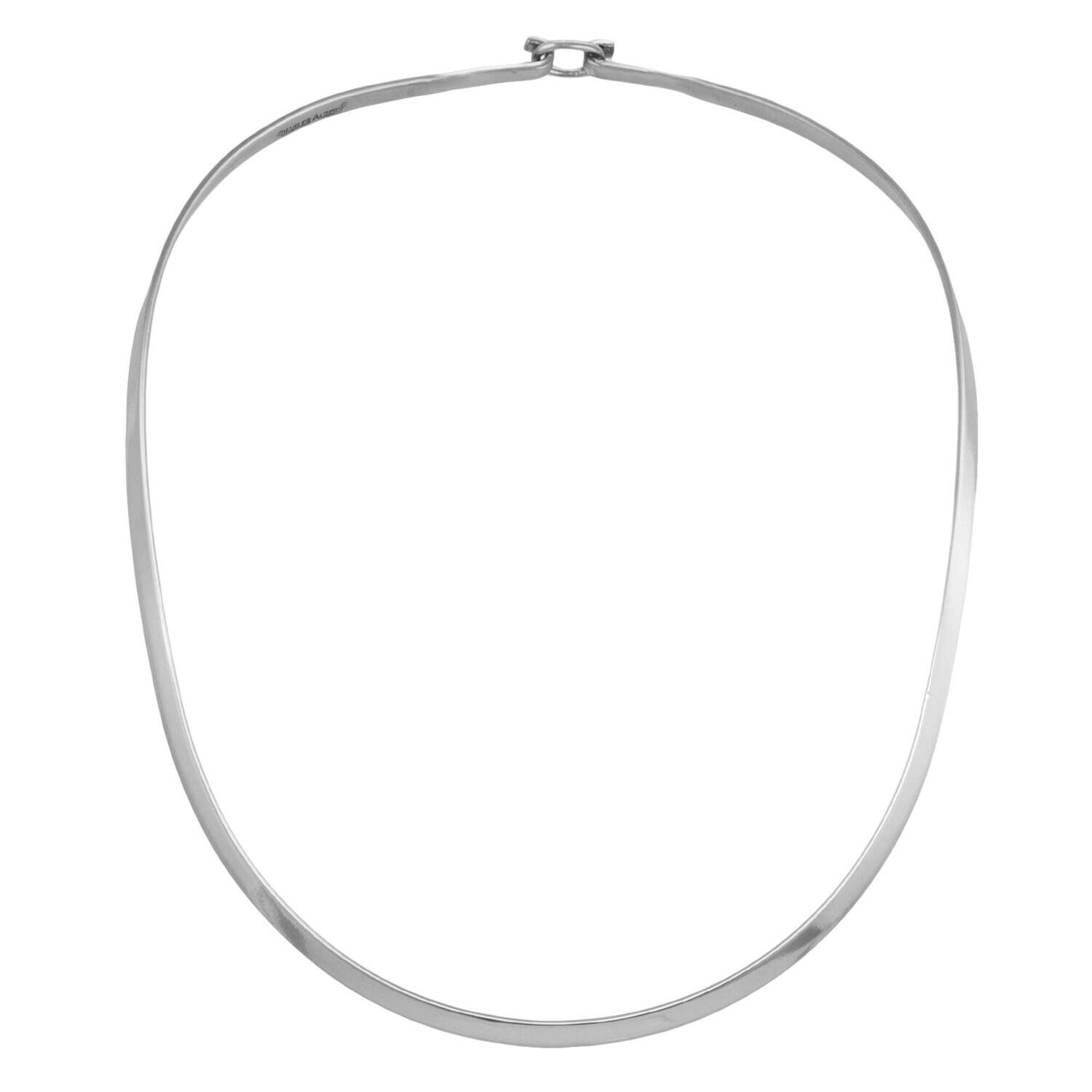 Charles Albert Round Neckwire with Clasp Silver