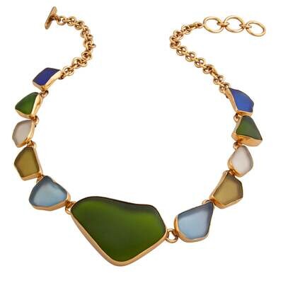 Charles Albert Recycled Glass Necklace, Gold, Alchemia