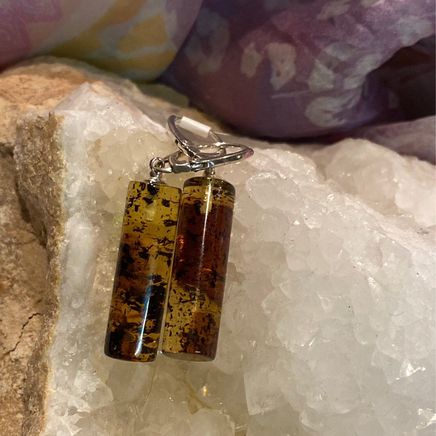 Baltic Amber and Sterling Silver Earrings