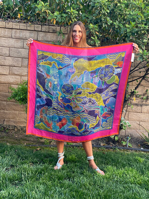 ESIAAM "The Leo Lounge Collection" Silk Scarf * Luxor, Lavender