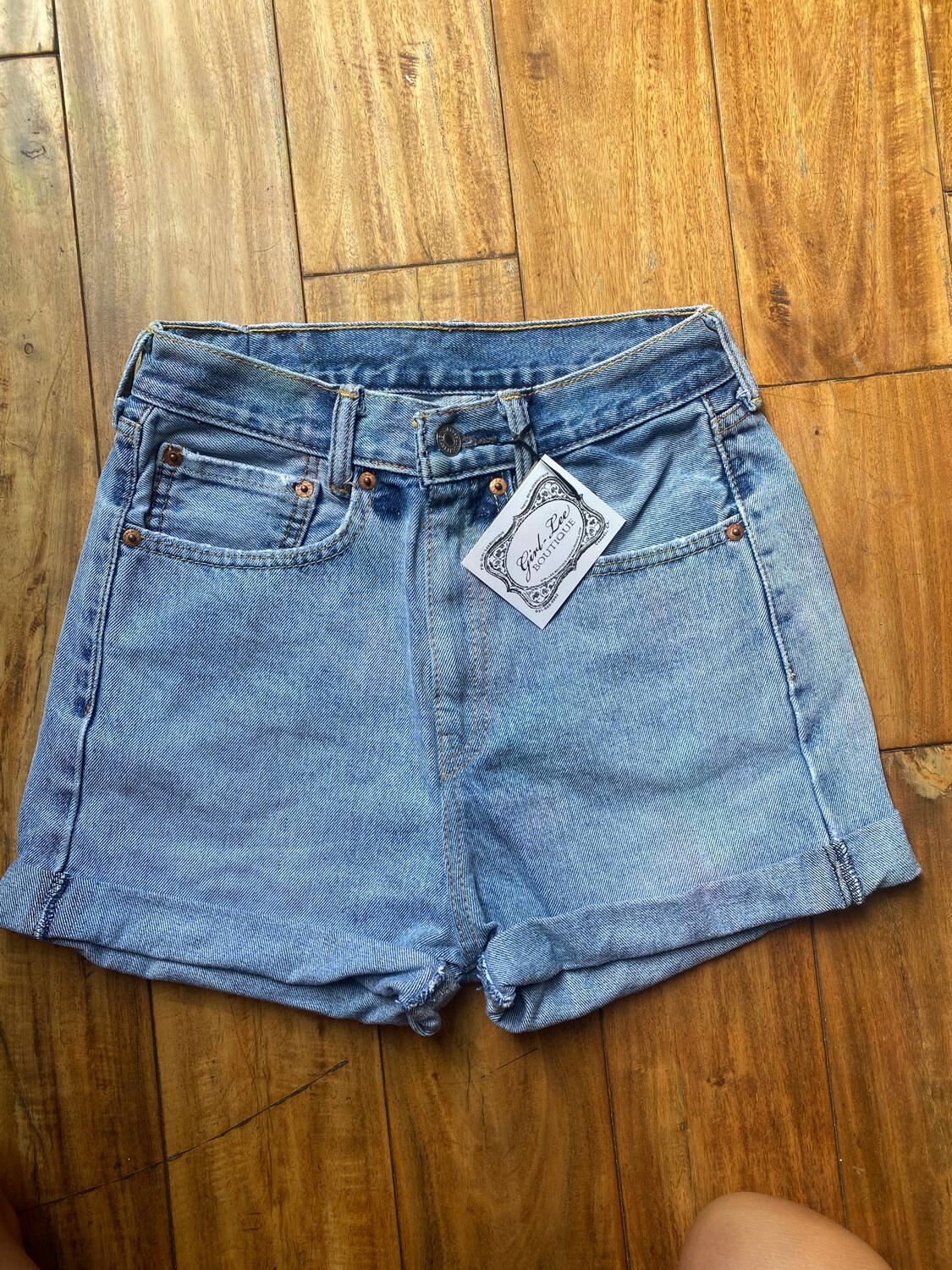 Levi's 505 Re-Done Vintage Rolled Denim Shorts, 26" Waist (2)