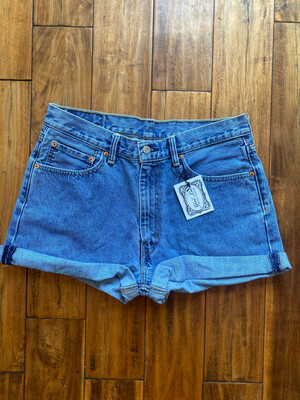 Levi's 550 Re-Done Vintage Rolled Denim Shorts, 32" Waist 