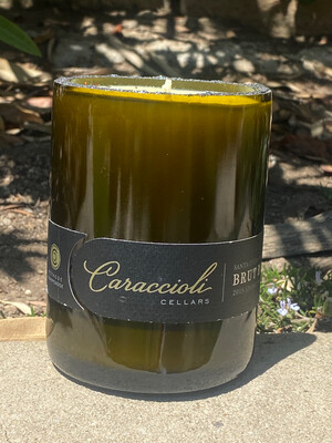 Soy Wax Essential Oil Natural Medium Wine  Bottle Candle, Caraccioli