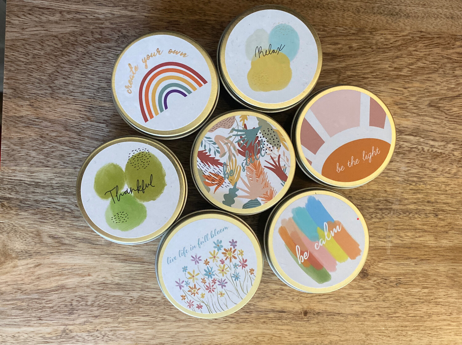 Message Candle Tins, Variety