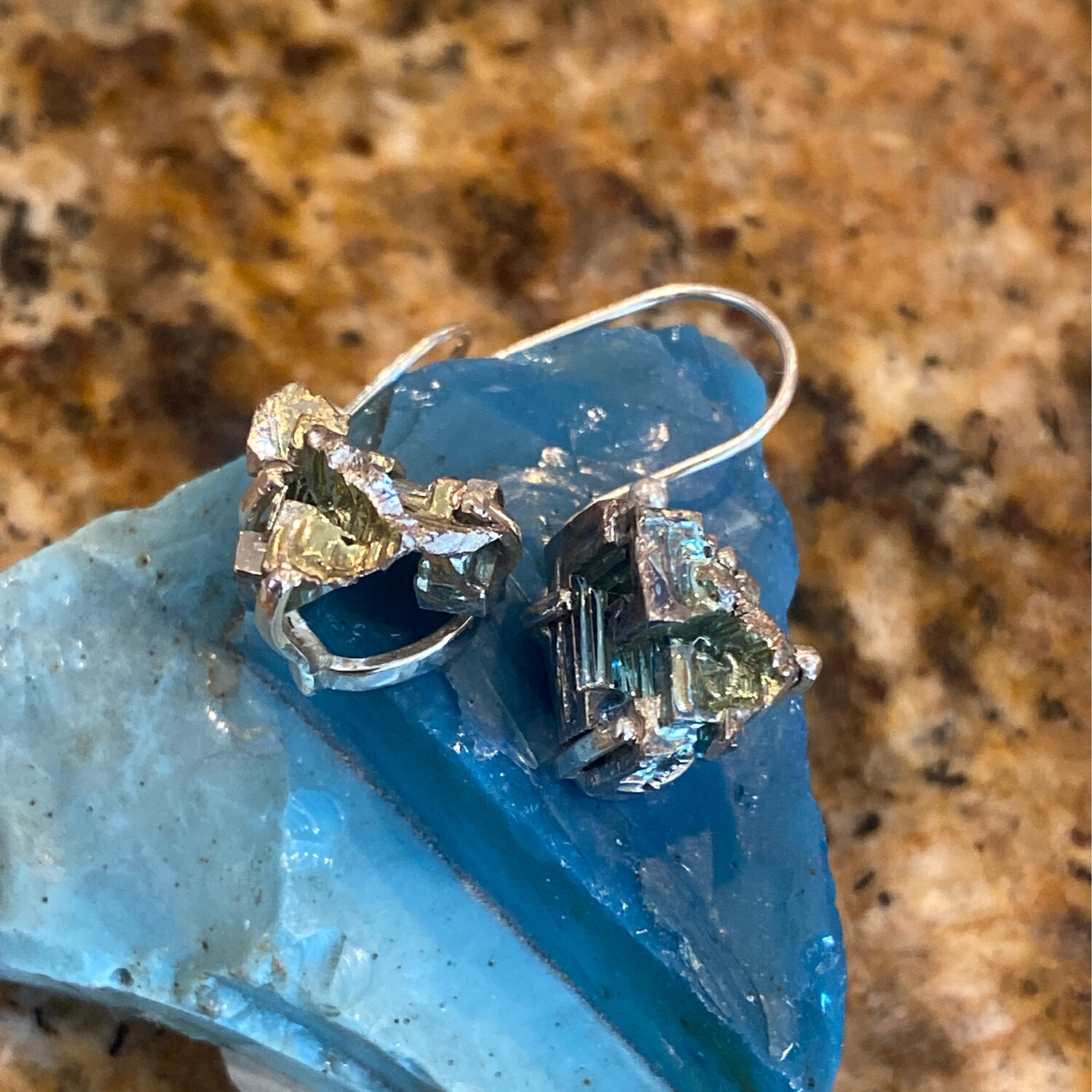 Sterling Silver 925 Bismuth Dangle Earrings (2)