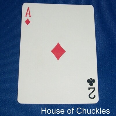 Ace of Diamonds / 2 of Clubs - Mis-Indexed - Bicycle, Custom Printed Gaff Playing Card