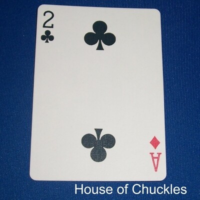 2 of Clubs / Ace of Diamonds - Mis-Indexed - Bicycle, Custom Printed Gaff Playing Card