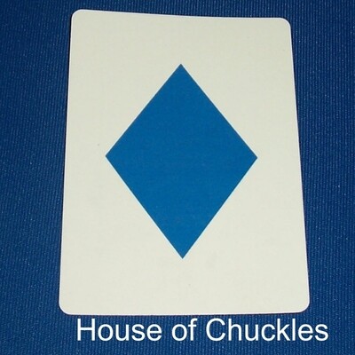 Large Blue Diamond - Bicycle, Custom Printed Gaff Playing Card