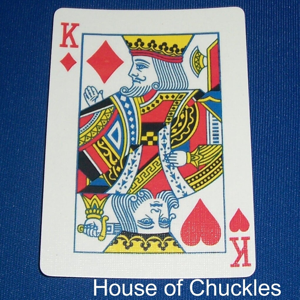 King of Diamonds / Hearts - Half &amp; Half Diagonal - 45° - Bicycle, Custom Printed Gaff Playing Card