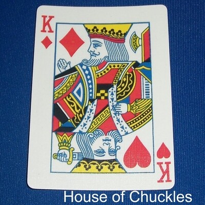 King of Diamonds / Hearts - Half &amp; Half Diagonal - 45° - Bicycle, Custom Printed Gaff Playing Card