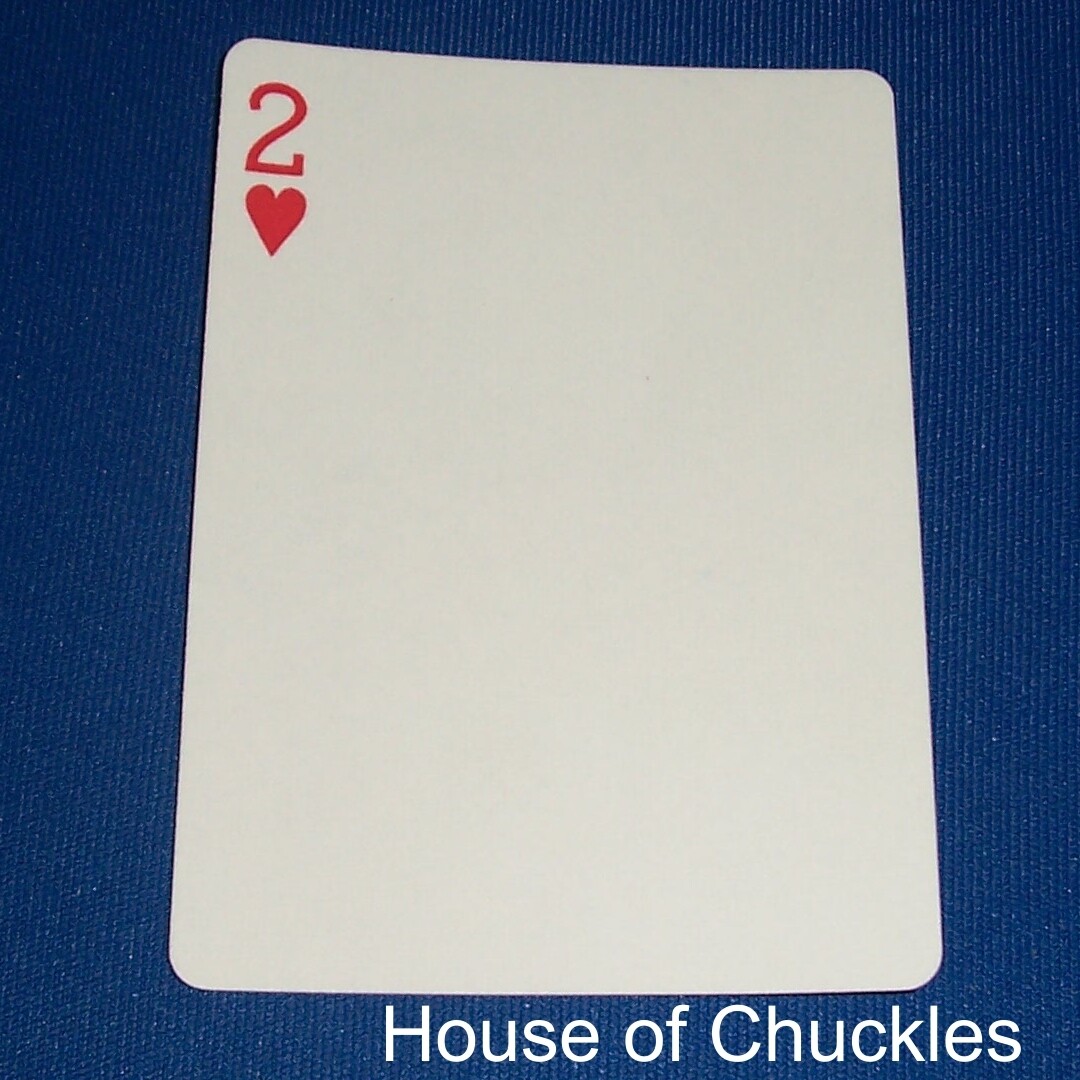 2 of Hearts, Single Pip - Bicycle, Custom Printed Gaff Playing Card