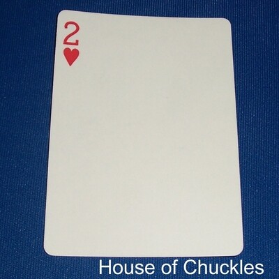 2 of Hearts, Single Pip - Bicycle, Custom Printed Gaff Playing Card