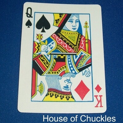 Queen of Spades / King of Diamonds - Half &amp; Half Horizontal - Bicycle, Custom Printed Gaff Playing Card