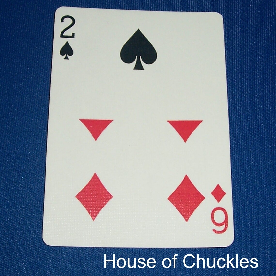 2 of Spades / 6 of Diamonds - Half &amp; Half Horizontal - Bicycle, Custom Printed Gaff Playing Card