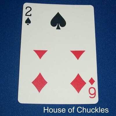 2 of Spades / 6 of Diamonds - Half &amp; Half Horizontal - Bicycle, Custom Printed Gaff Playing Card