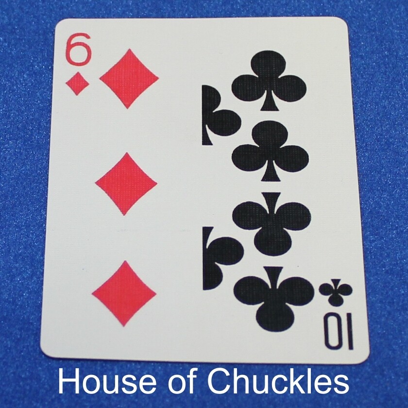 6 of Diamonds | 10 of Clubs - Half n Half Vertical - Bicycle, Custom Printed Gaff Playing Card